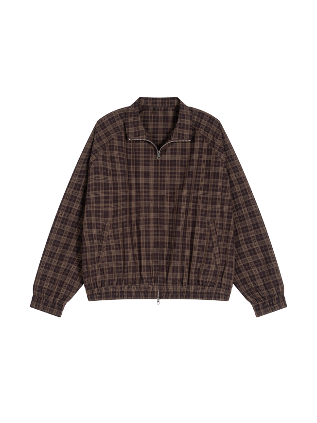 Unisex Plaid Full-Zip Track Jacket