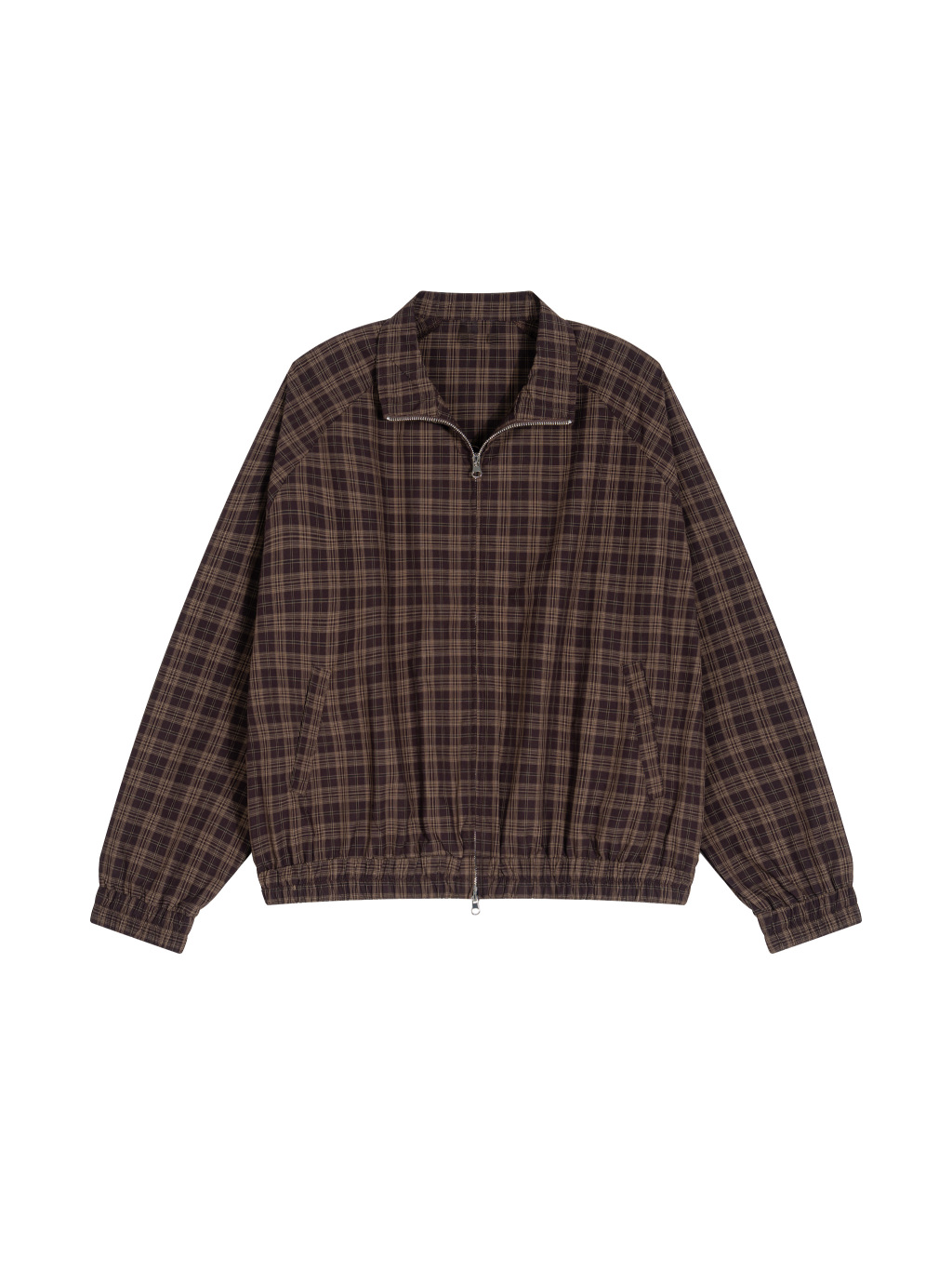 Unisex Plaid Full-Zip Track Jacket - Main Image
