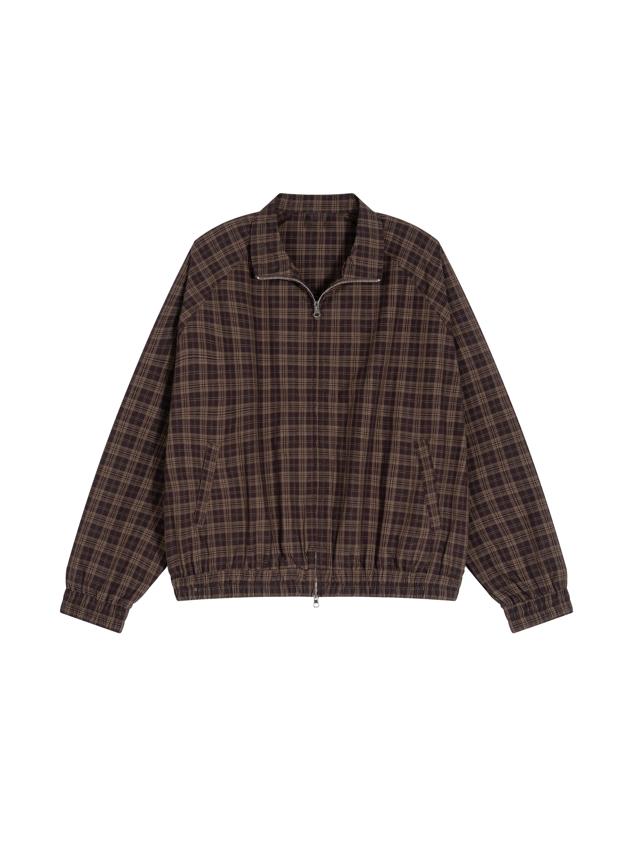 Unisex Plaid Full-Zip Track Jacket