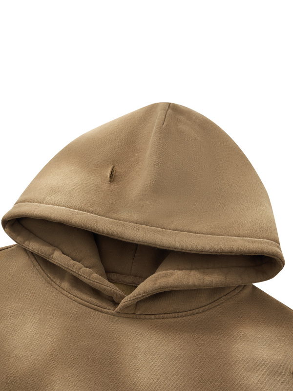 Unisex Sunfade Frayed Fleece Hoodie