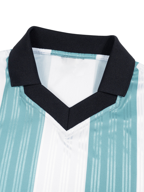 Unisex Boxy Striped Collared Soccer Jersey