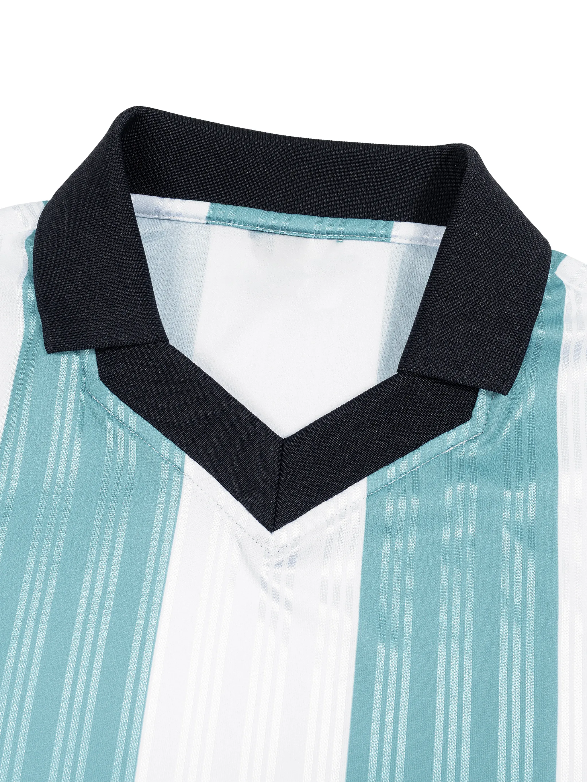 Unisex Boxy Striped Collared Soccer Jersey