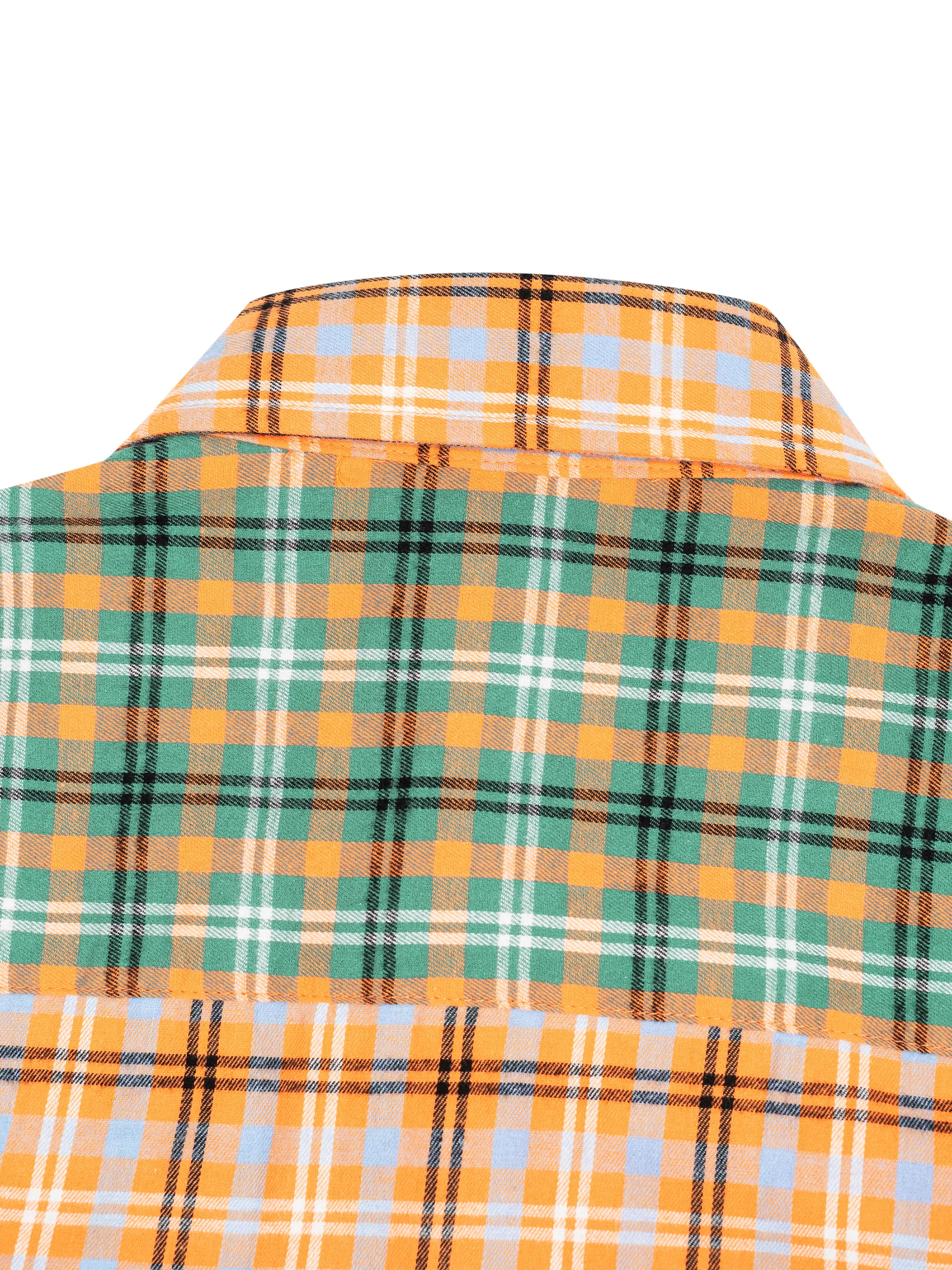 Unisex Oversized Plaid Color Block Shirt
