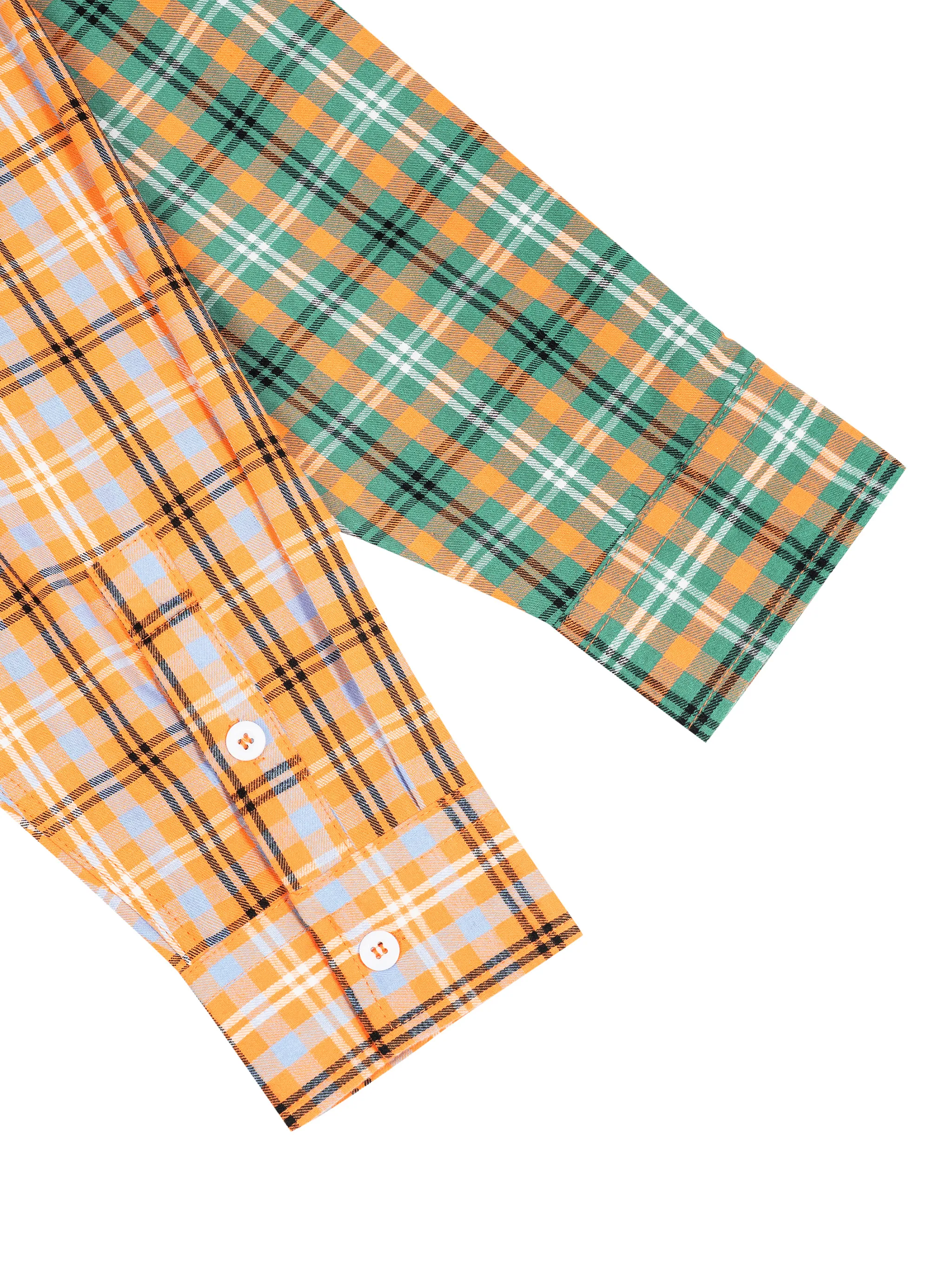 Unisex Oversized Plaid Color Block Shirt