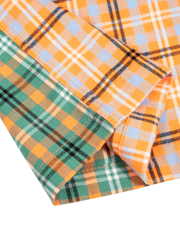 Unisex Oversized Plaid Color Block Shirt