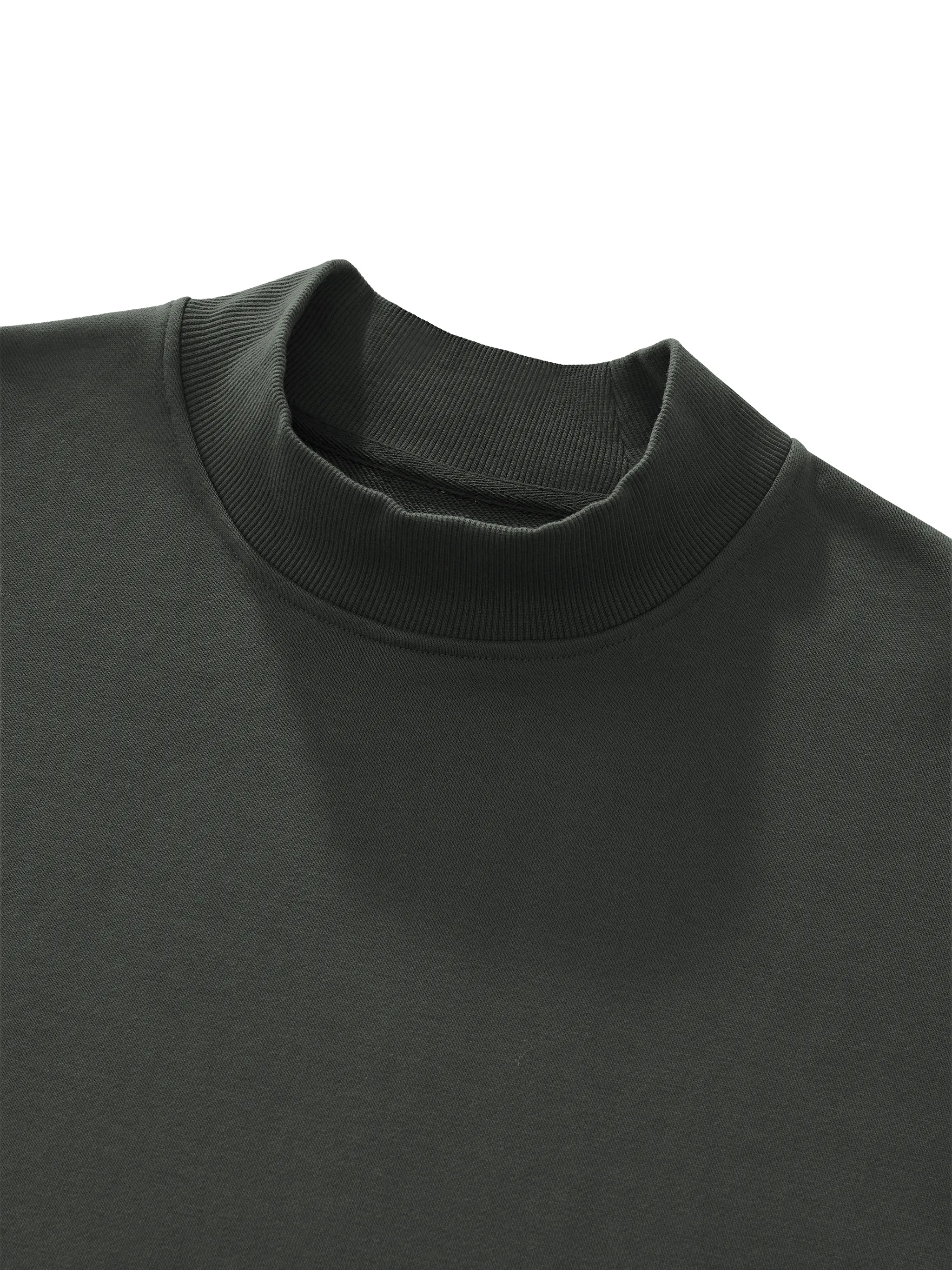 Unisex Mock Neck Raw Edge Boxy Sweatshirt