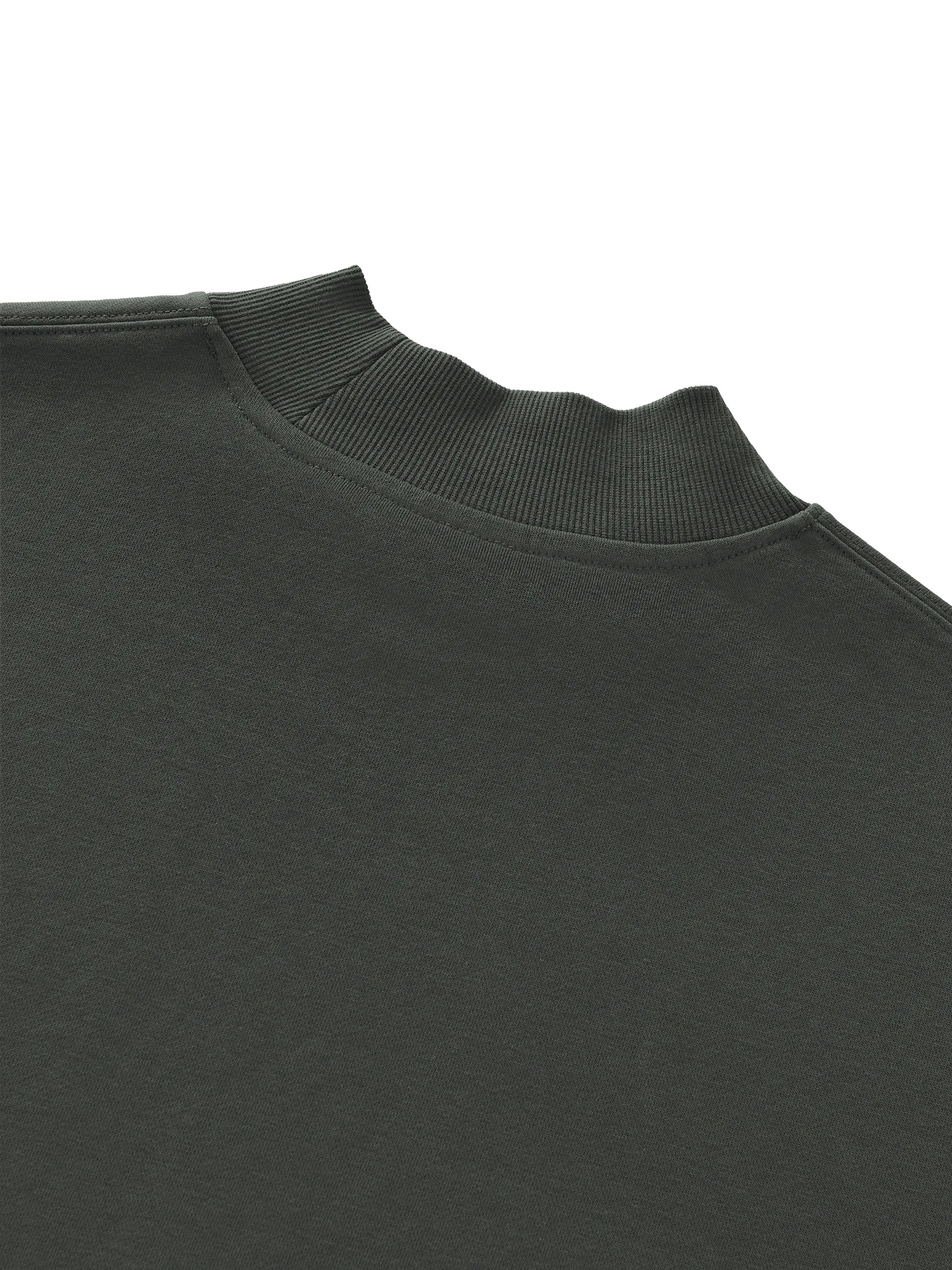 Unisex Mock Neck Raw Edge Boxy Sweatshirt