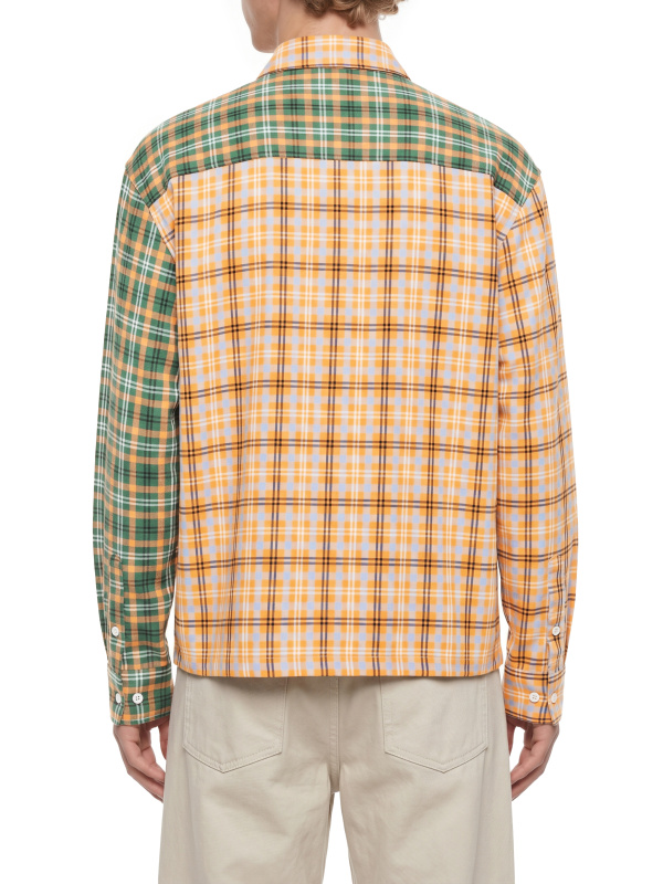 Unisex Oversized Plaid Color Block Shirt