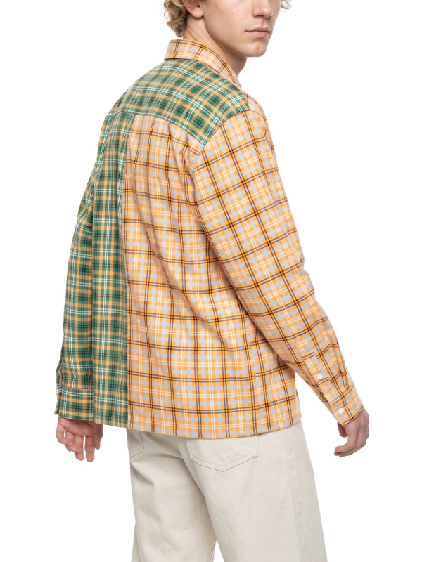 Unisex Oversized Plaid Color Block Shirt