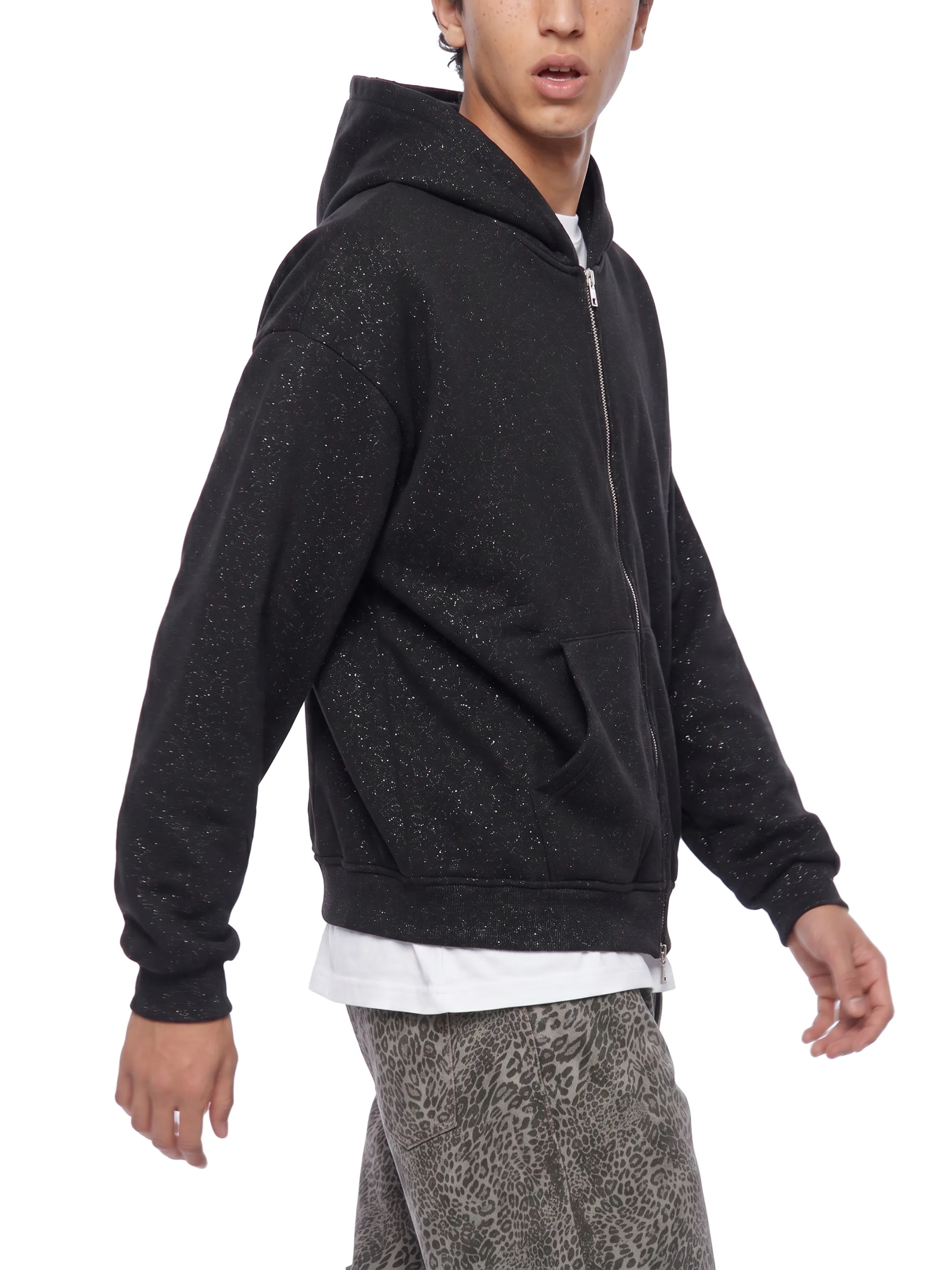 Unisex Sparkles Full Zip Boxy Hoodie
