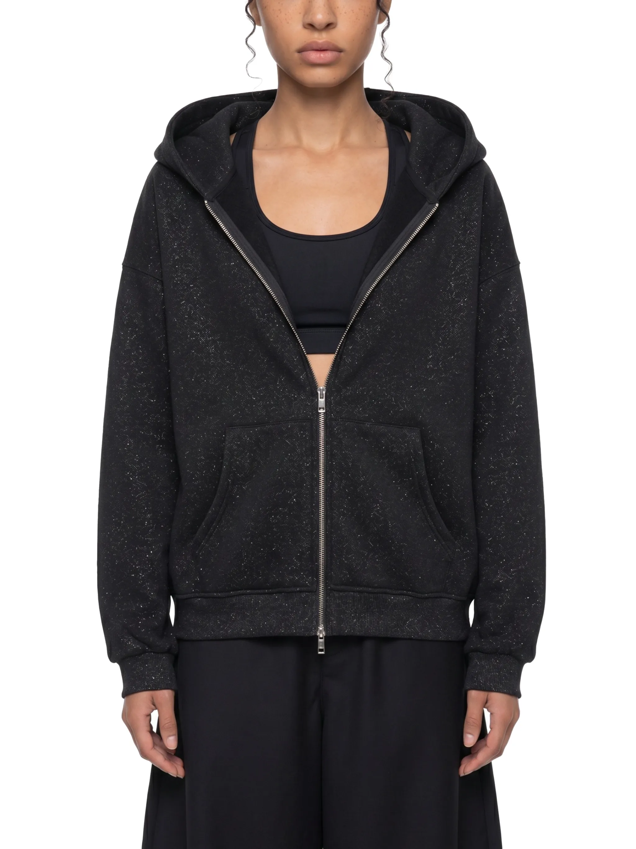Unisex Sparkles Full Zip Boxy Hoodie