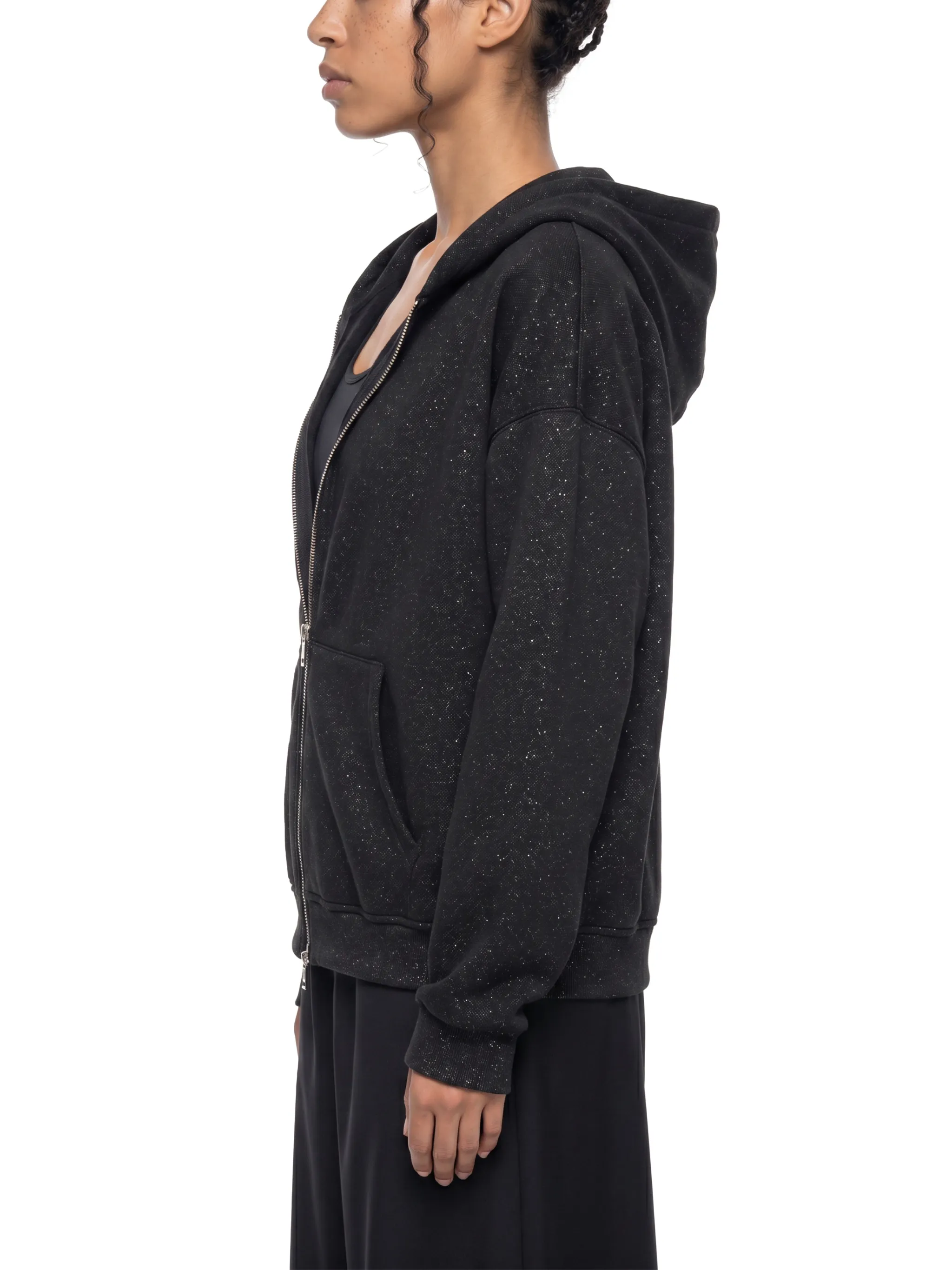 Unisex Sparkles Full Zip Boxy Hoodie