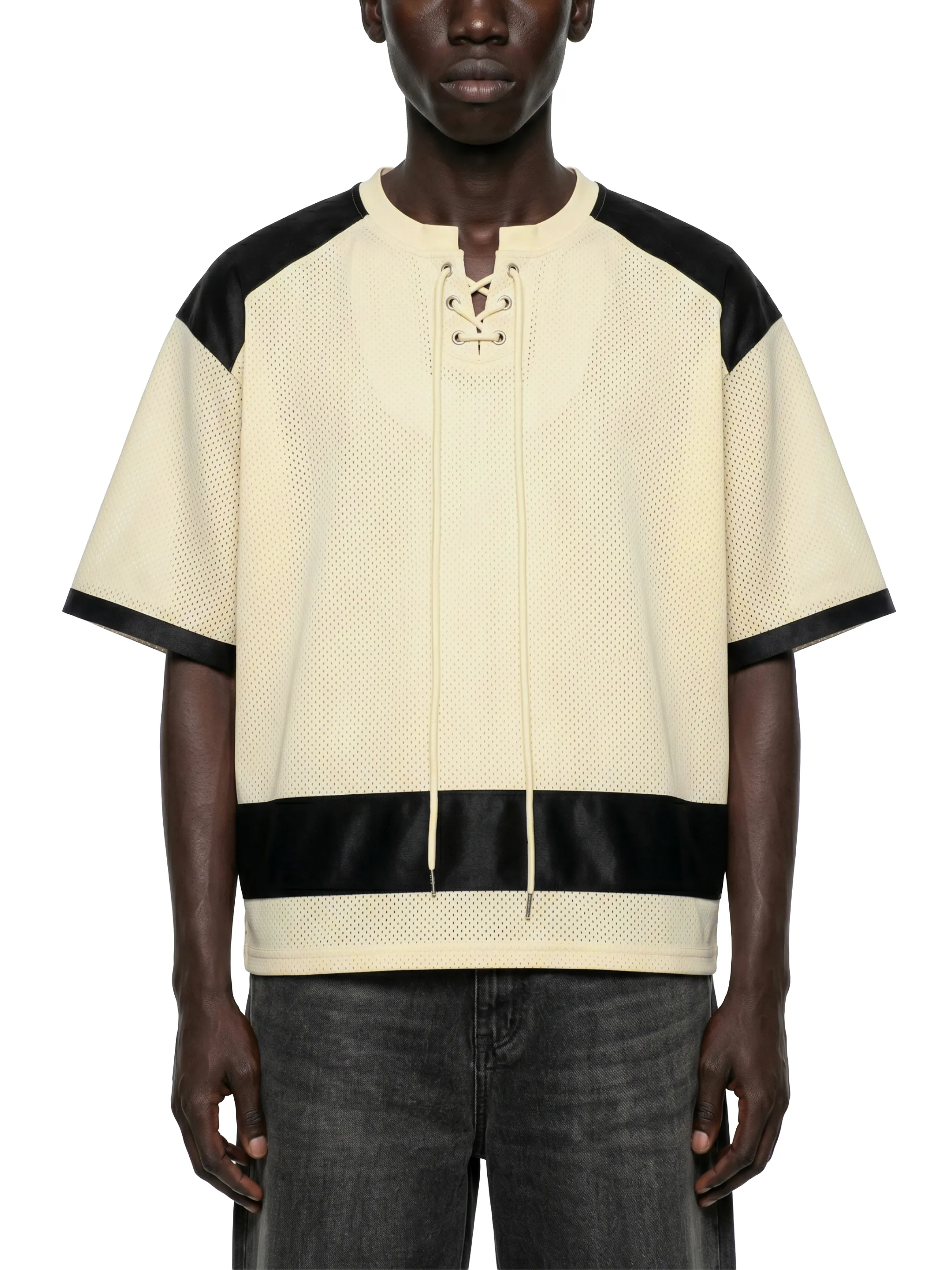 Unisex Raglan Sleeve Mesh Boxy T-Shirt