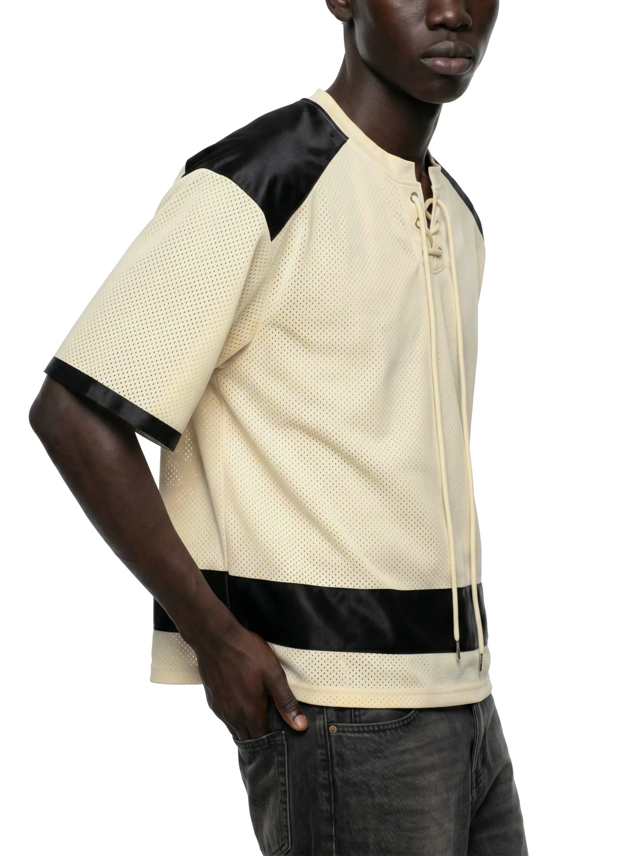 Unisex Raglan Sleeve Mesh Boxy T-Shirt