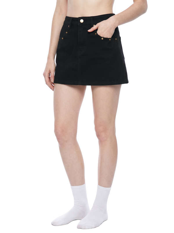 Women's Studded Denim Mini Skirt
