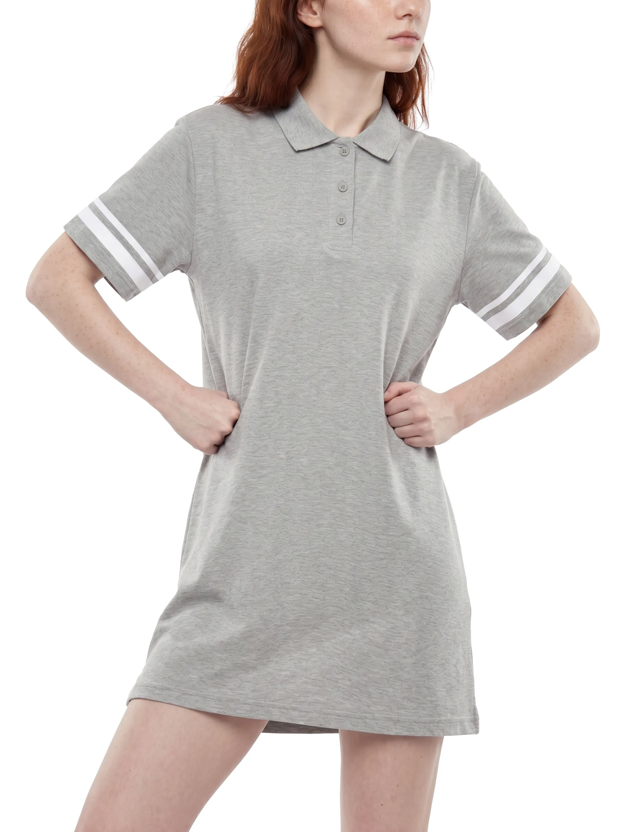 Women's Striped Color Block Polo Dress