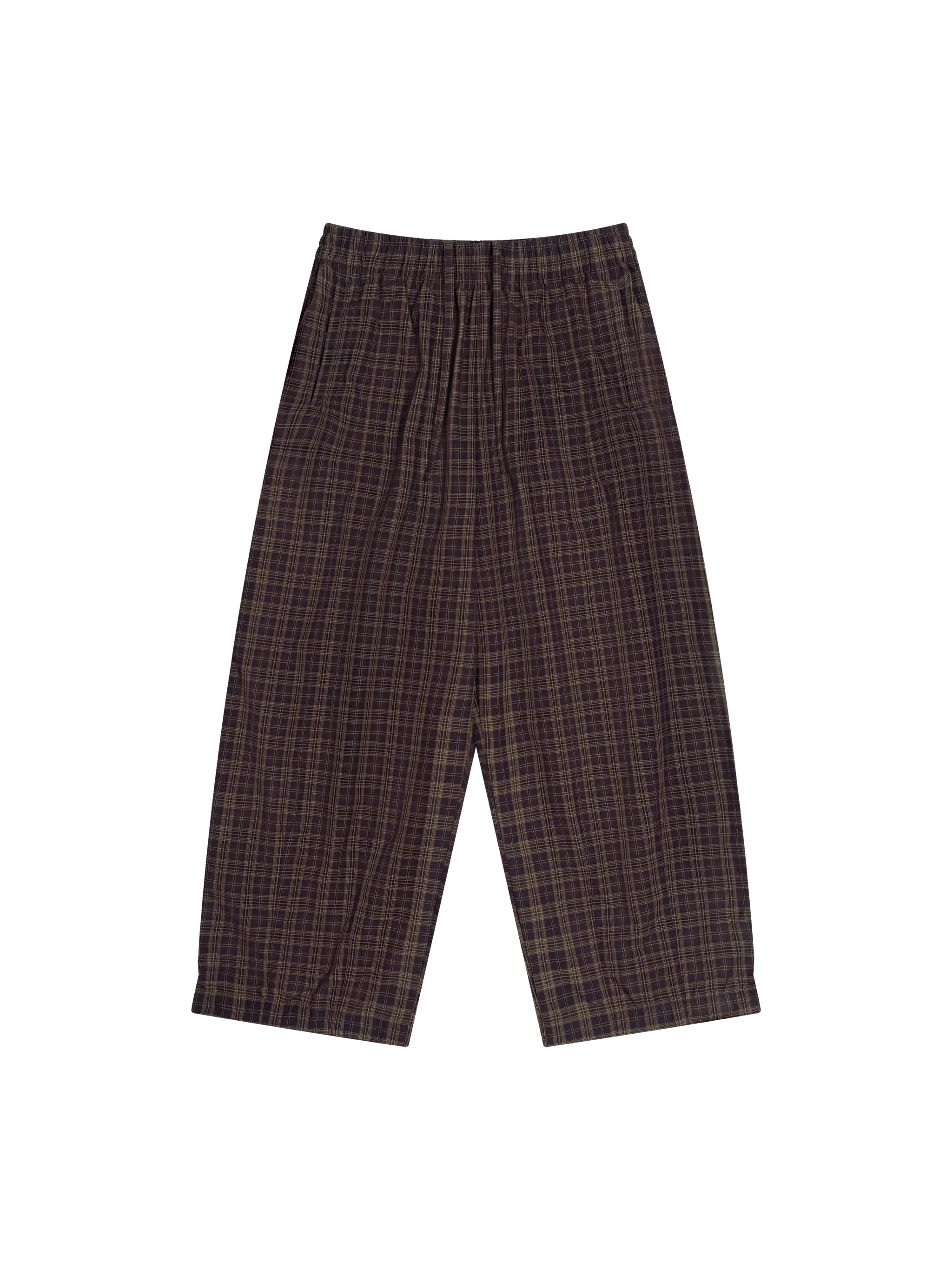 Unisex Plaid Wide Leg Pants - Main Image