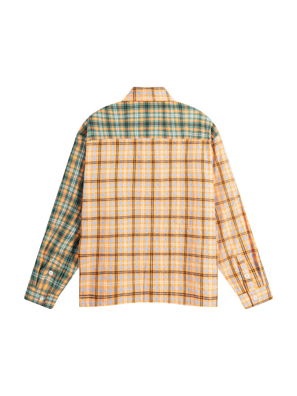 Unisex Oversized Plaid Color Block Shirt