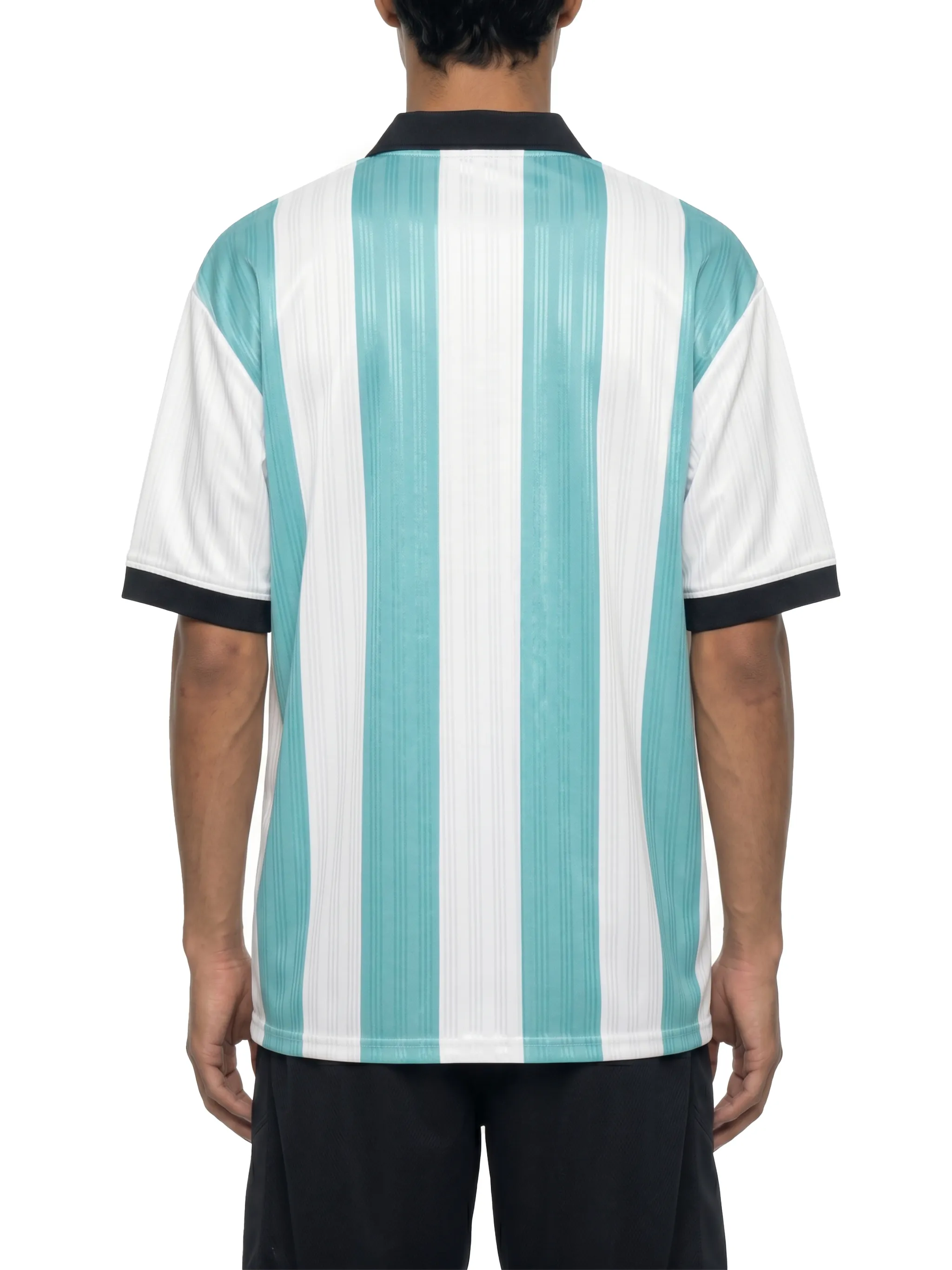 Unisex Boxy Striped Collared Soccer Jersey