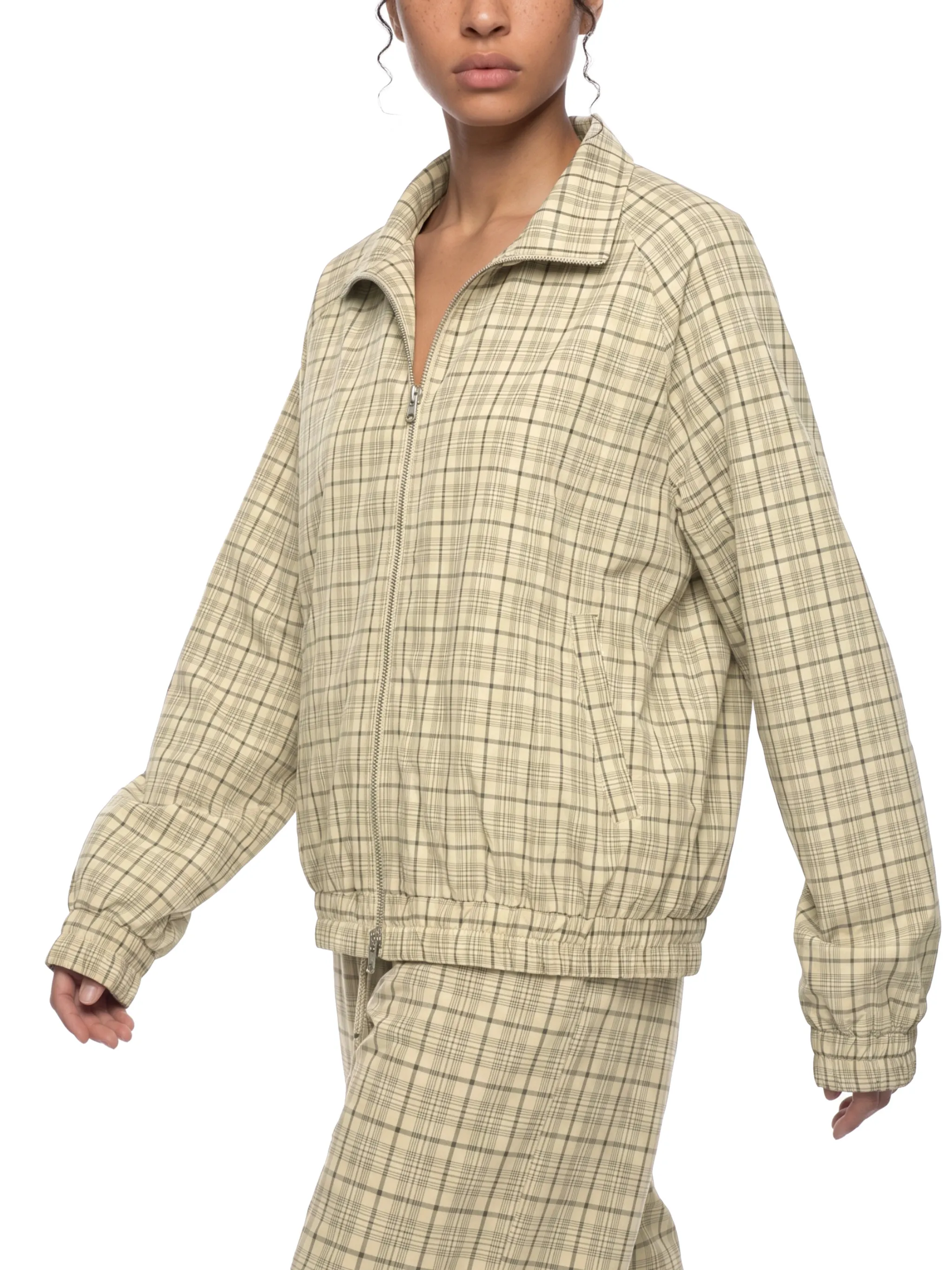 Unisex Plaid Full-Zip Track Jacket