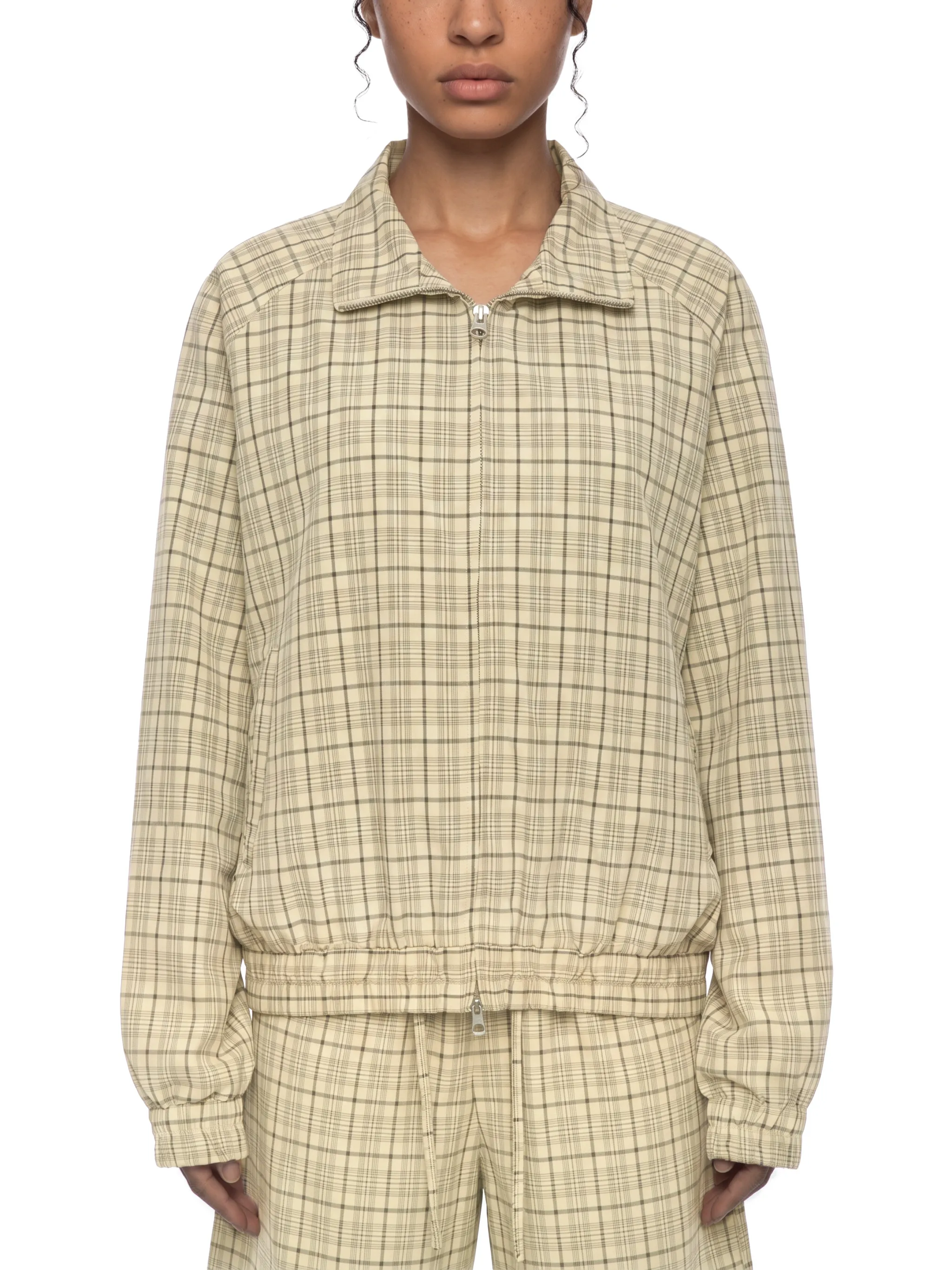 Unisex Plaid Full-Zip Track Jacket