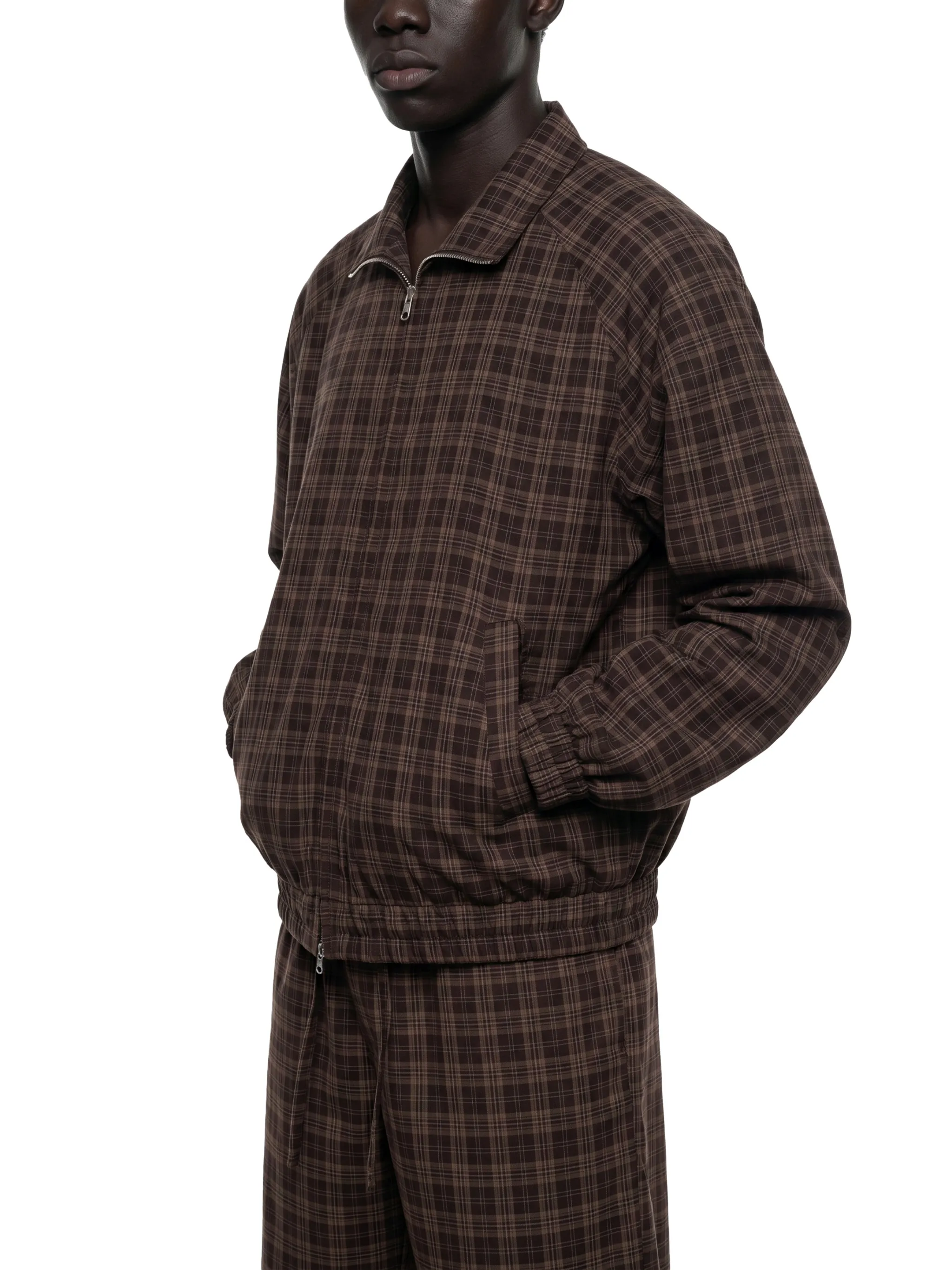 Unisex Plaid Full-Zip Track Jacket