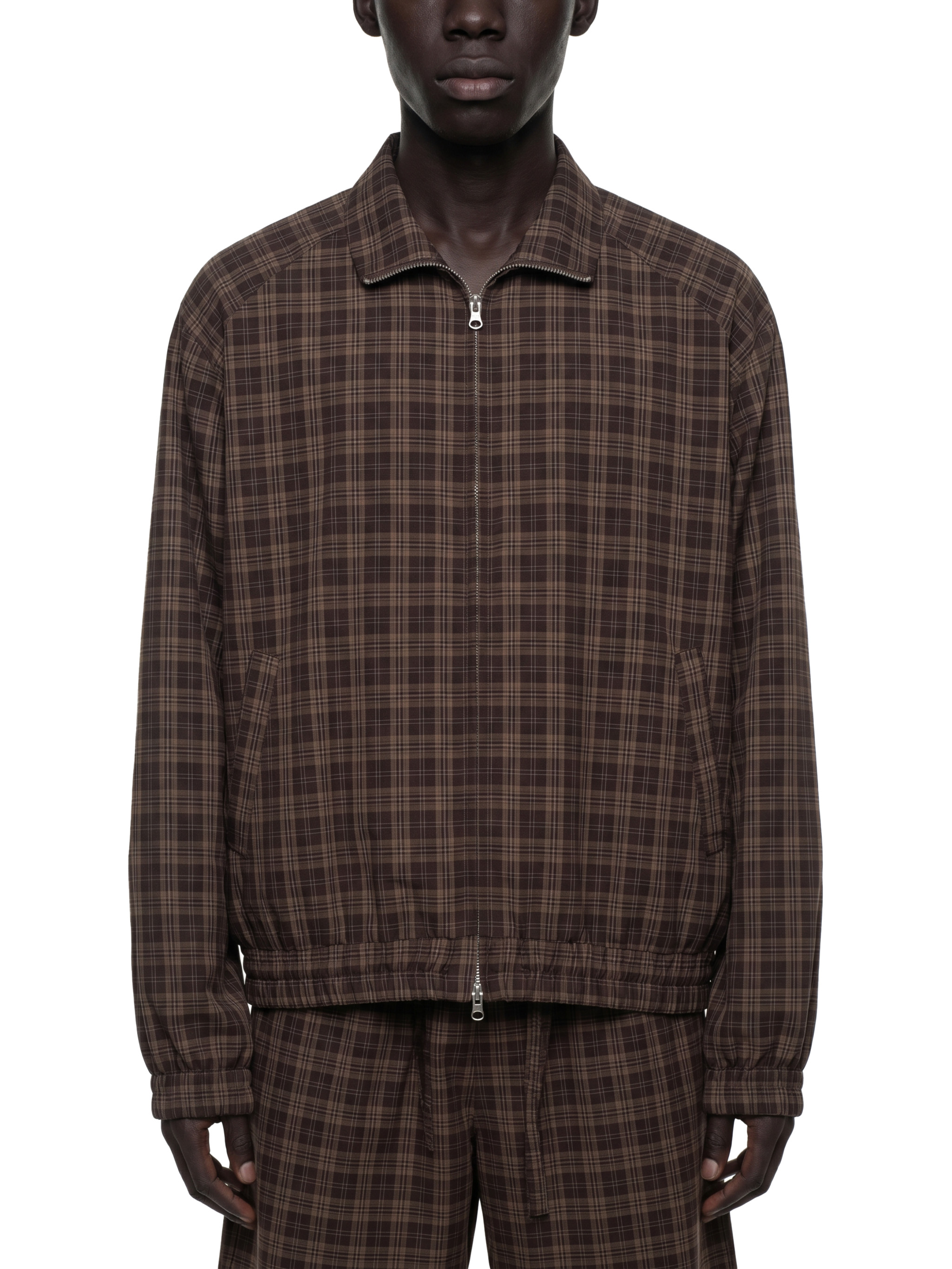 Unisex Plaid Full-Zip Track Jacket #UT0134 | TAPSTITCH