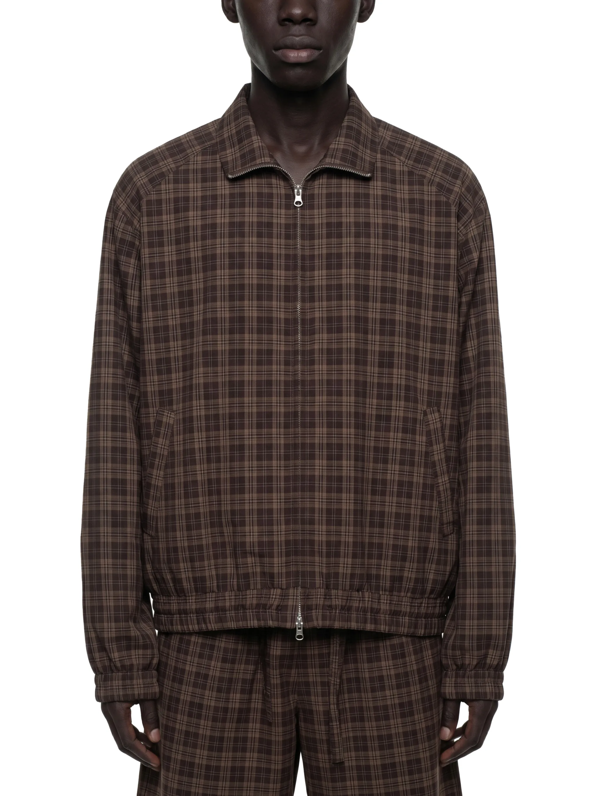 Unisex Plaid Full-Zip Track Jacket