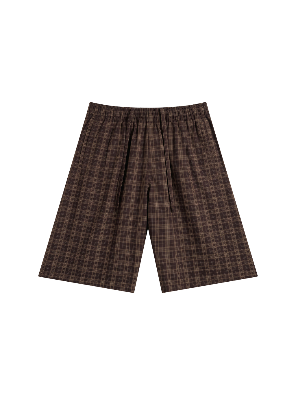 Unisex Plaid Wide Leg Shorts - Main Image