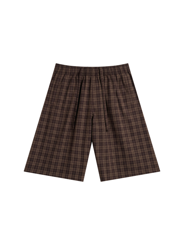 Unisex Plaid Wide Leg Shorts