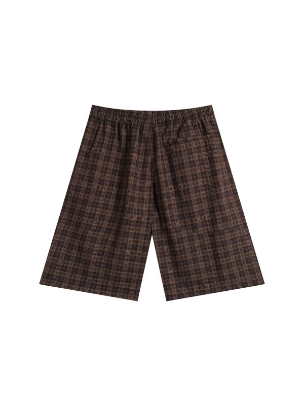Unisex Plaid Wide Leg Shorts