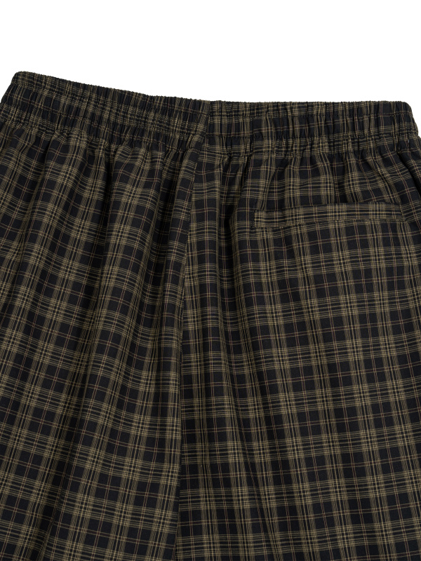 Unisex Plaid Wide Leg Shorts