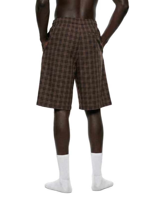 Unisex Plaid Wide Leg Shorts