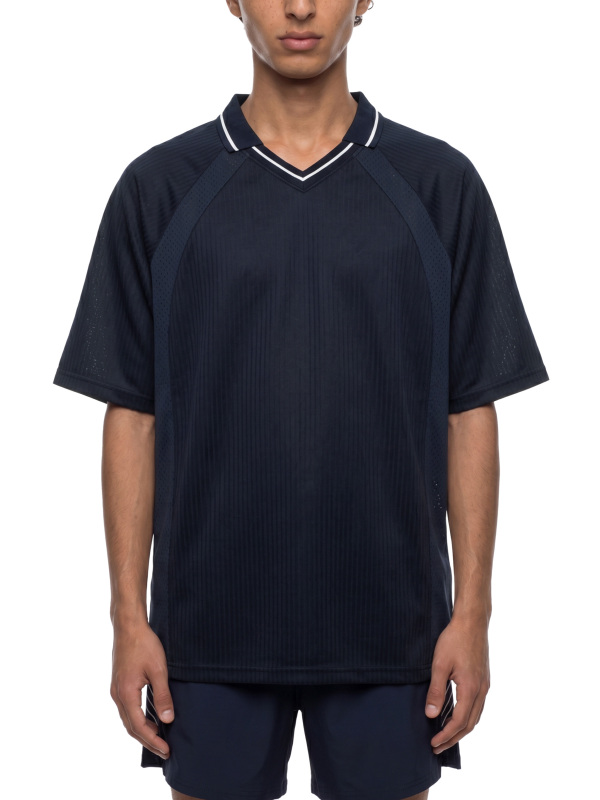 Striped V-Neck Soccer Jersey