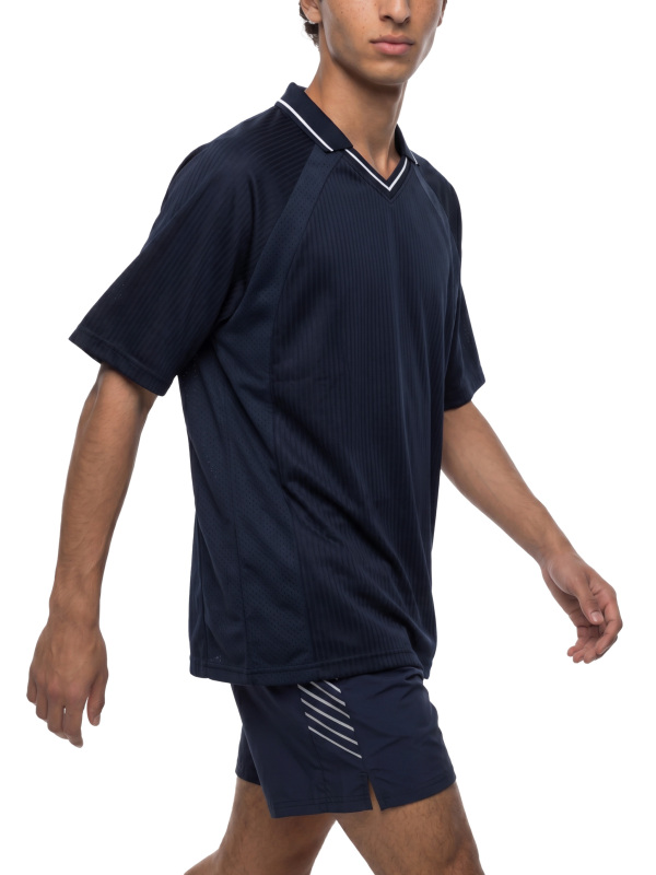 Striped V-Neck Soccer Jersey