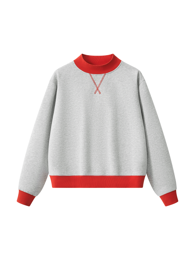 Women’s Mock Neck Crewneck Sweatshirt