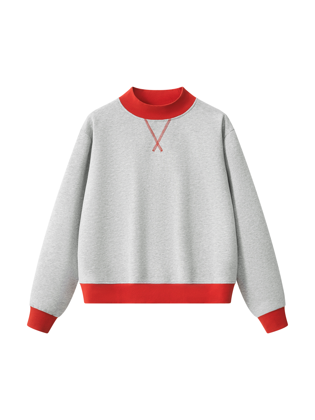 Women’s Mock Neck Crewneck Sweatshirt - Main Image