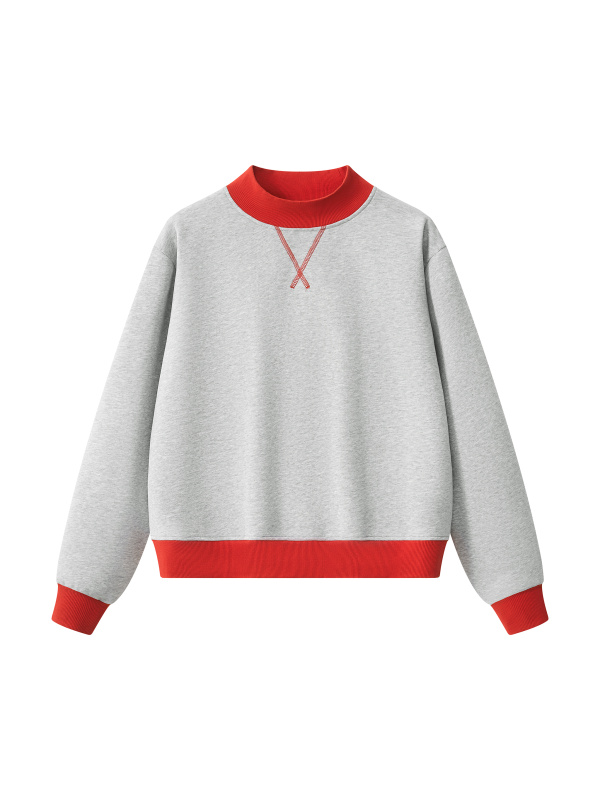 Women’s Mock Neck Crewneck Sweatshirt