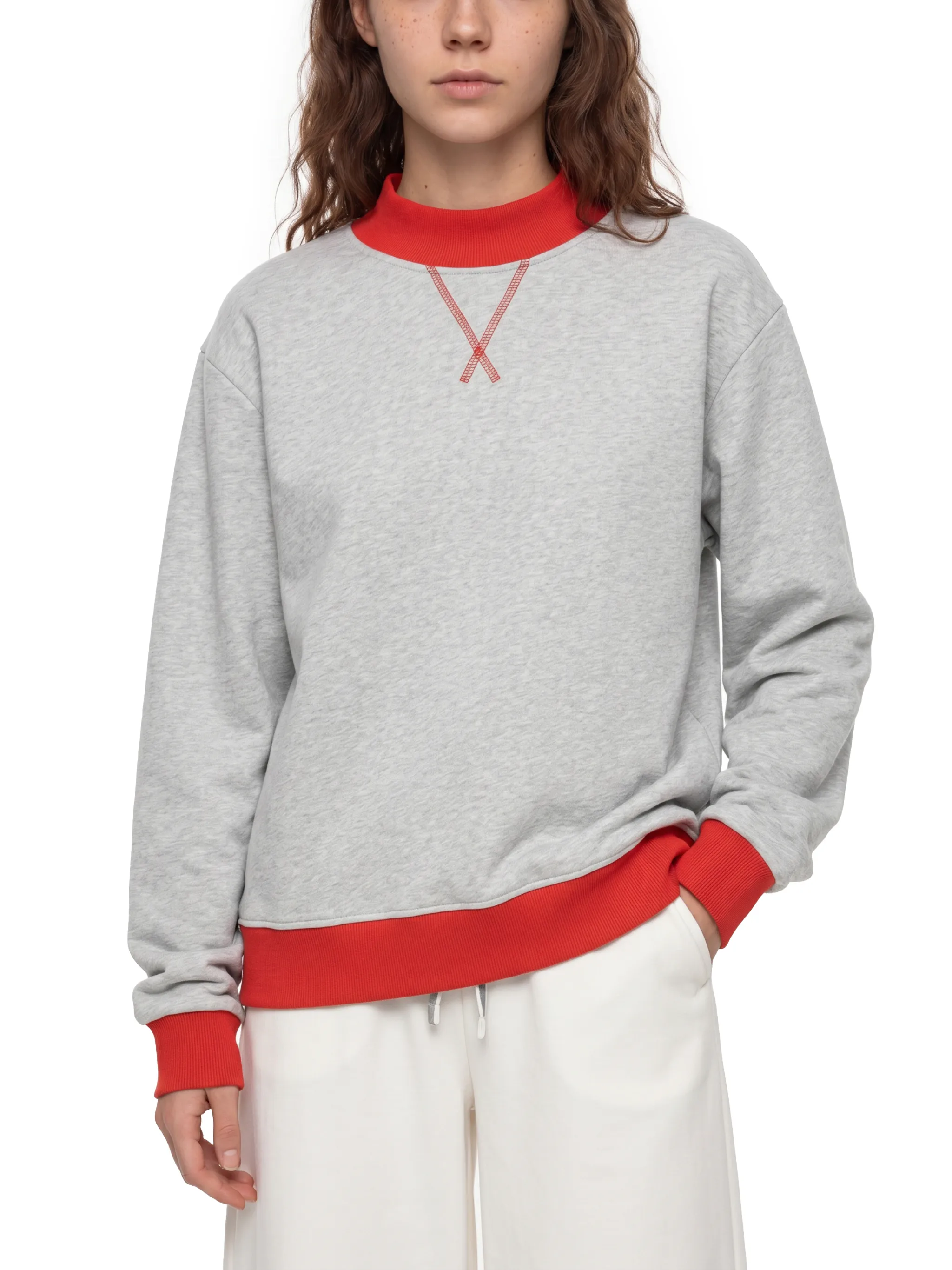 Women’s Mock Neck Crewneck Sweatshirt
