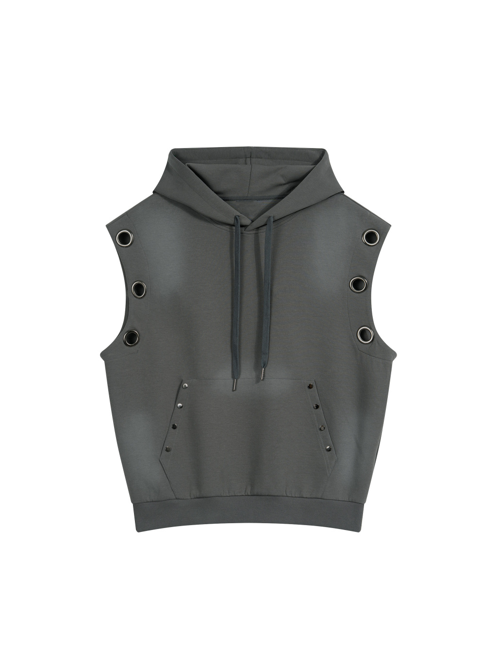 Unisex Vintage Wash Sun Fade Sleeveless Hoodie - Main Image