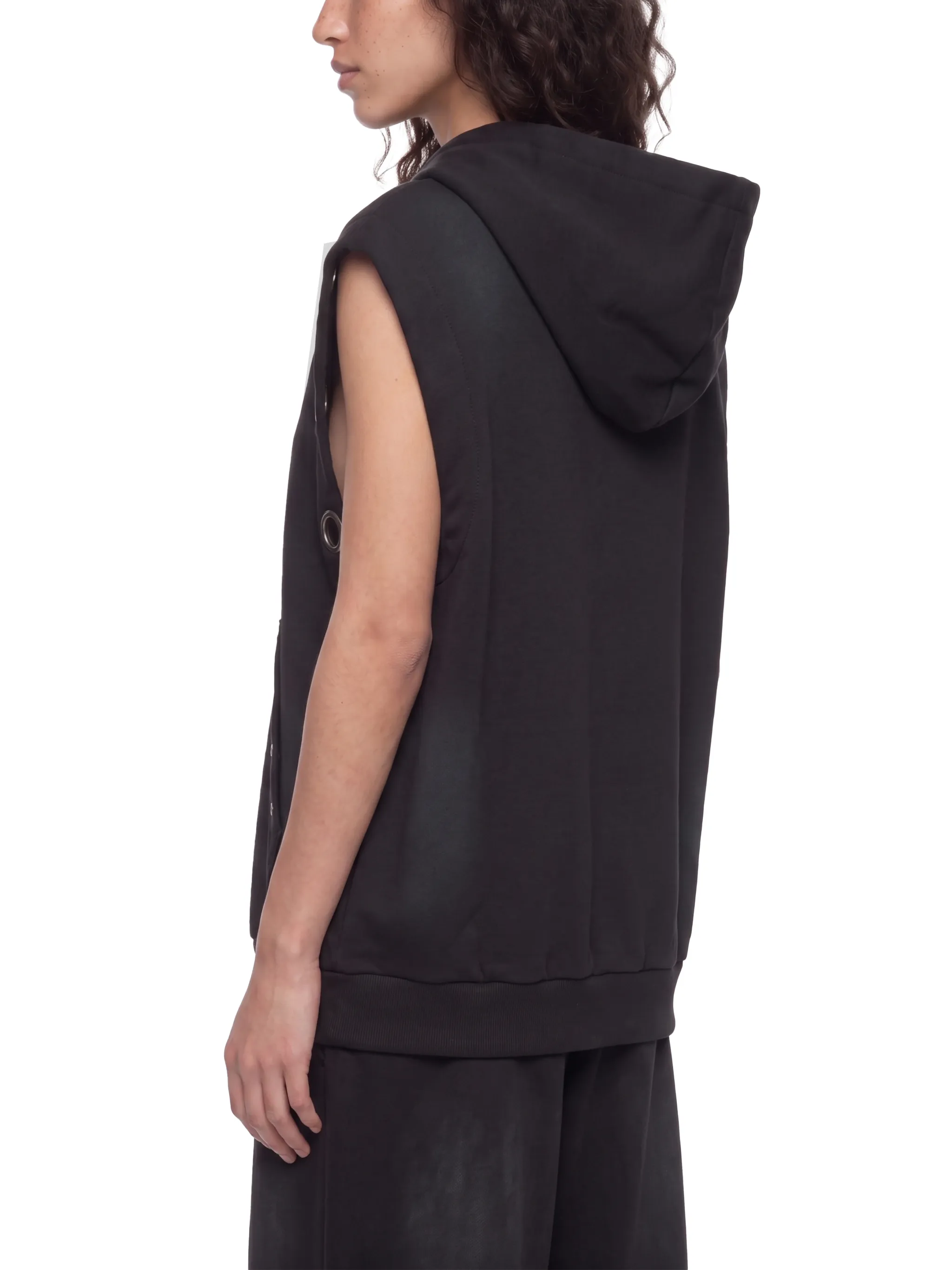 Unisex Vintage Wash Sun Fade Sleeveless Hoodie