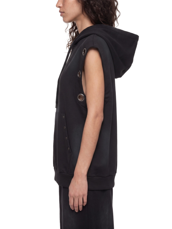 Unisex Vintage Wash Sun Fade Sleeveless Hoodie