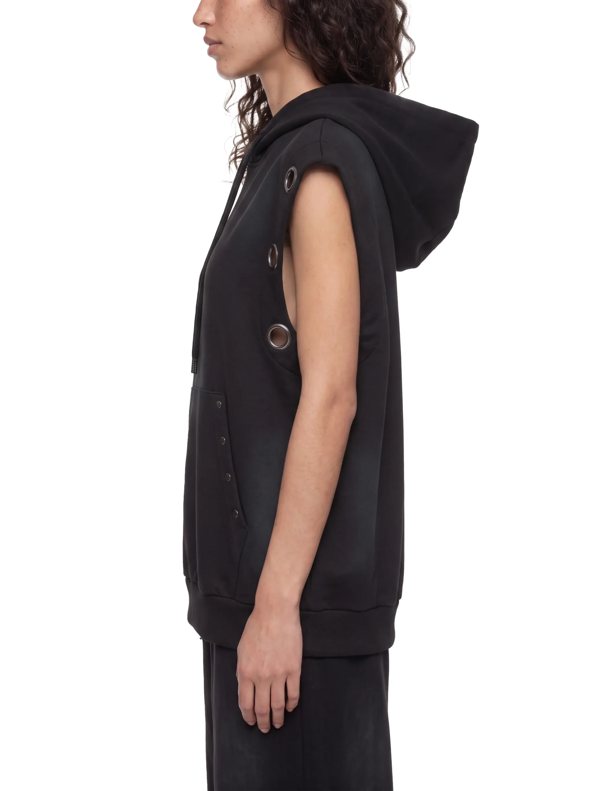 Unisex Vintage Wash Sun Fade Sleeveless Hoodie