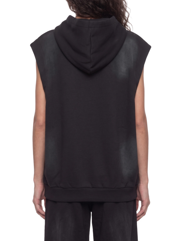 Unisex Vintage Wash Sun Fade Sleeveless Hoodie
