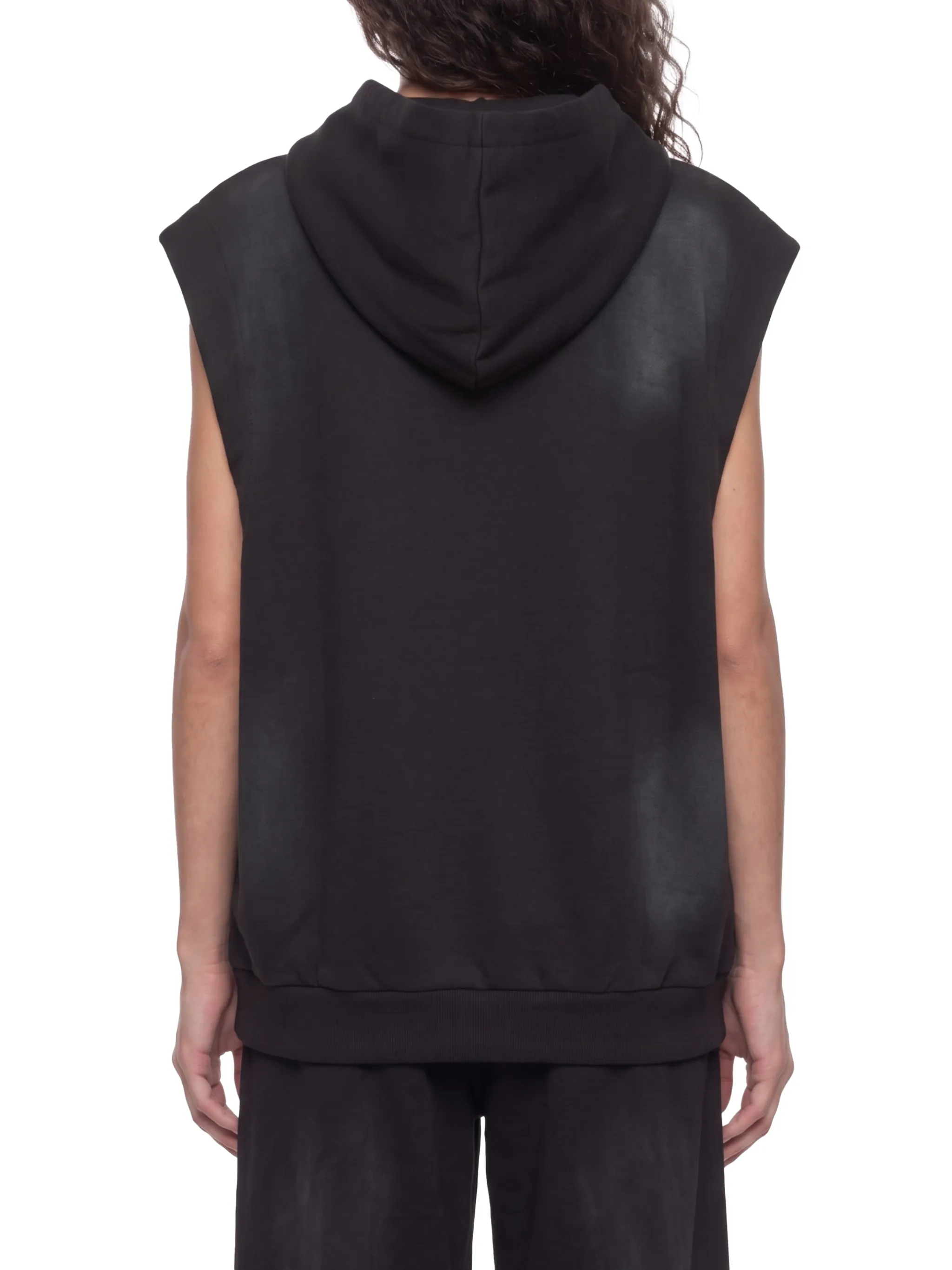 Unisex Vintage Wash Sun Fade Sleeveless Hoodie