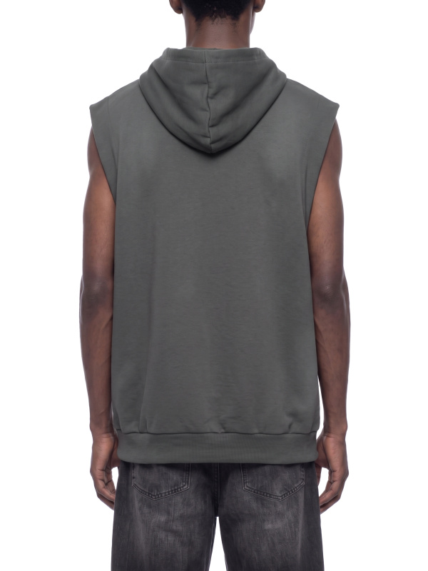 Unisex Vintage Wash Sun Fade Sleeveless Hoodie