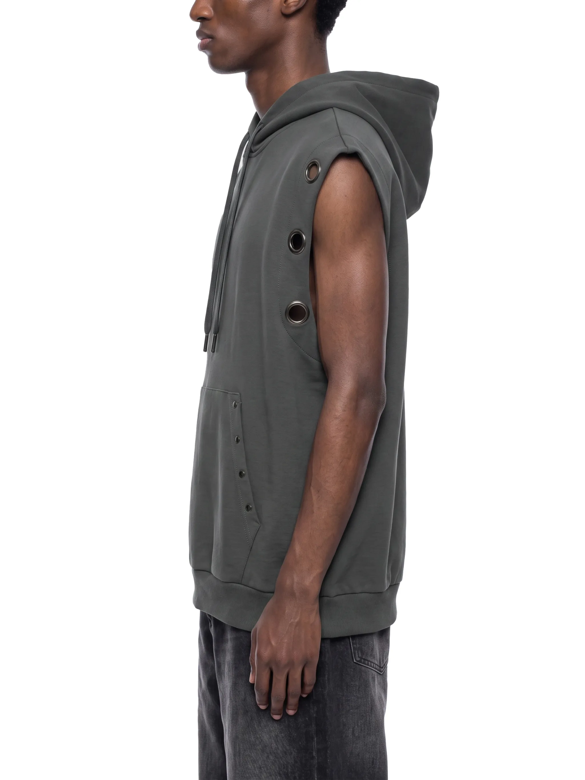 Unisex Vintage Wash Sun Fade Sleeveless Hoodie