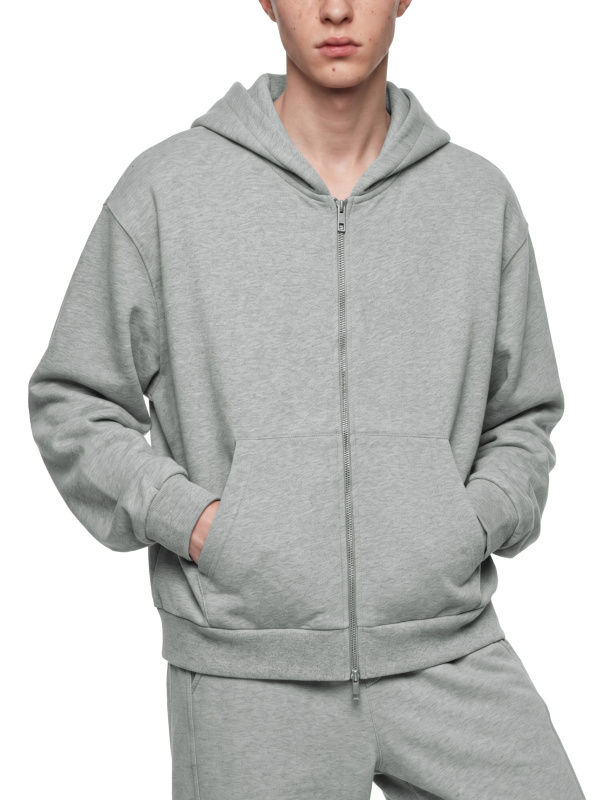 Unisex Drop Shoulder Full Zip Hoodie