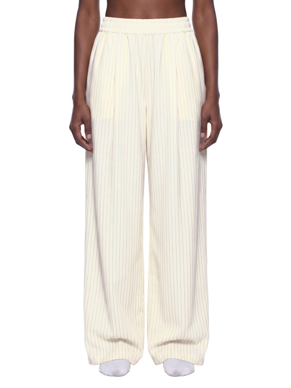 Unisex Striped Pleated Pants