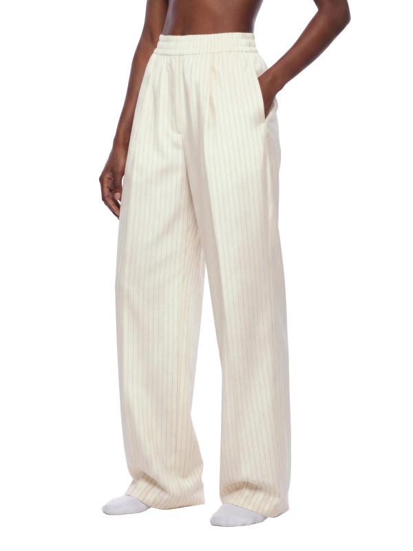 Unisex Striped Pleated Pants
